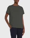 Brunello Cucinelli Cashmere-blend Knit Lurex T-shirt In C9648 Steel Blue