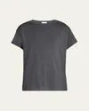 Brunello Cucinelli Cashmere-blend Knit Lurex T-shirt In Medium Grey