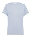 Brunello Cucinelli Cashmere-blend Knitted T-shirt In White