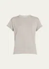 Brunello Cucinelli Cashmere-blend Lurex Crewneck Shirt In C8943 Medium Grey