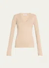 Brunello Cucinelli Cashmere-blend Lurex Ribbed Knit Top In C067 Desert