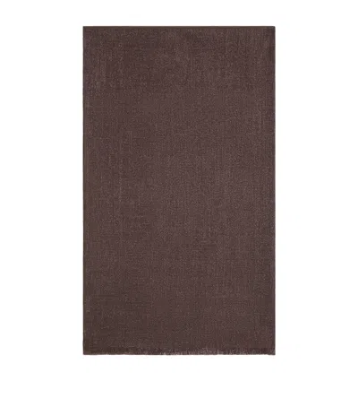 Brunello Cucinelli Cashmere-blend Metallic Scarf In Brown