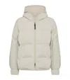 Brunello Cucinelli Lame Wool Down Jacket Puffer Jackets Silver In White