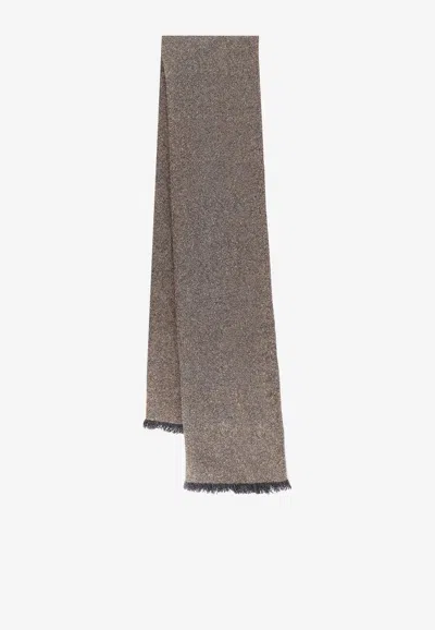 Brunello Cucinelli Cashmere-blend Scarf In Brown