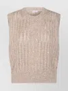 Brunello Cucinelli Cashmere Blend Sequin Embellished Crewneck Knitwear
