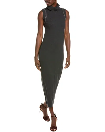 Brunello Cucinelli Cashmere-blend Sheath Dress In Black