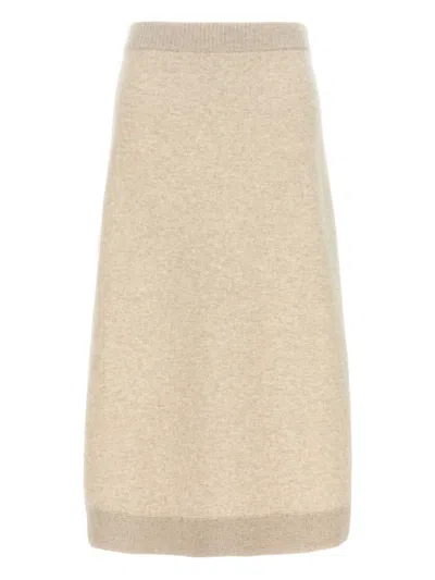 Brunello Cucinelli Cashmere-blend Skirt In Neutral