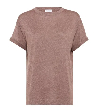 BRUNELLO CUCINELLI CASHMERE-BLEND SPARKLING T-SHIRT