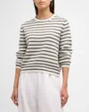 Brunello Cucinelli Cashmere Blend Striped Sweater With Paillette Detail In Cuy42 Panama