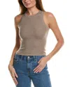 Brunello Cucinelli Metallic Cashmere-silk Rib Cut-in-shoulder Tank Top