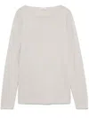 Brunello Cucinelli Cashmere Boat Neck Sweater In Neutral