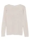 Brunello Cucinelli Boat-neck Cashmere-silk Lightweight Sweater In Neutral