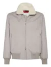 Brunello Cucinelli Cashmere Beaver Bomber Jacket In Gray