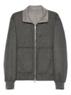 Brunello Cucinelli Cashmere Bomber Jacket In Gray