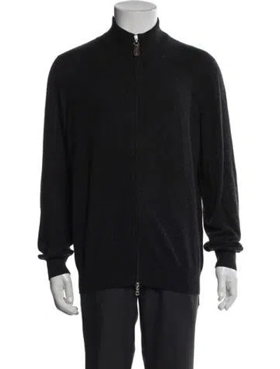 Pre-owned Brunello Cucinelli Cashmere Bomber Jacket In Black