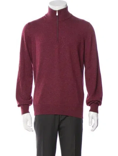 Pre-owned Brunello Cucinelli Cashmere Bomber Jacket In Burgundy