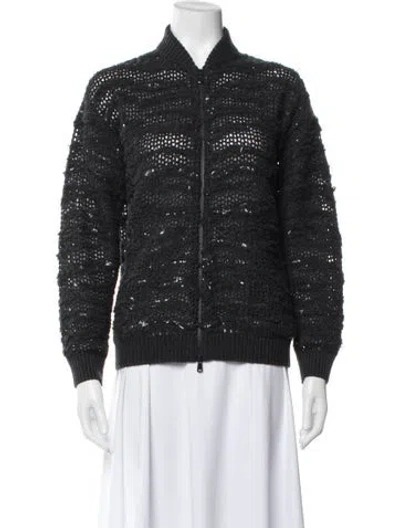 Pre-owned Brunello Cucinelli Cashmere Bomber Jacket In Gray