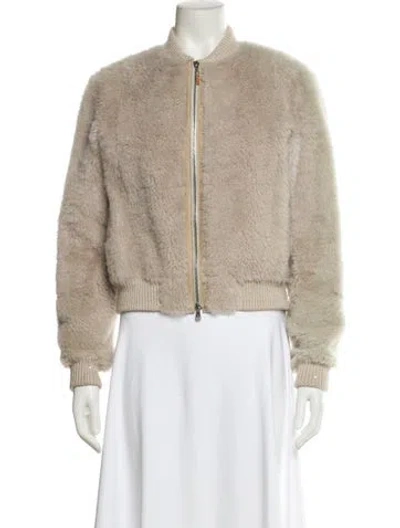 Pre-owned Brunello Cucinelli Cashmere Bomber Jacket In Neutral