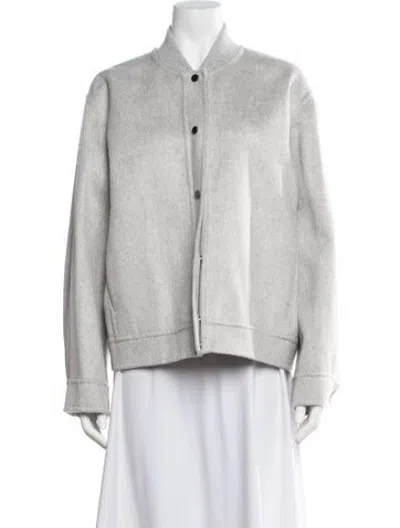 Pre-owned Brunello Cucinelli Cashmere Bomber Jacket W/ Tags In Grey