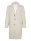 Brunello Cucinelli Cashmere Button Coat In White