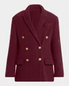Brunello Cucinelli Cashmere Cable Knit Double-breasted Blazer