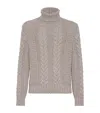 Brunello Cucinelli Cable-knit Cashmere Jumper In Brown