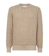 Brunello Cucinelli Cashmere Cable-knit Jumper In Brown