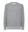 Brunello Cucinelli Cashmere Cable-knit Sweater In Dark Grey