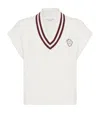 Brunello Cucinelli Cashmere Knit Sweater Vest With Logo In White