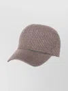 Brunello Cucinelli Cashmere Cap With Ribbed Knit Design In Brown