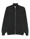 Brunello Cucinelli High Neck Cashmere Cardigan With Ribbed Cuffs In Black