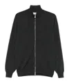 Brunello Cucinelli High Neck Cashmere Cardigan With Ribbed Cuffs In Black