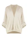 Brunello Cucinelli Cashmere Cardigan In Gold