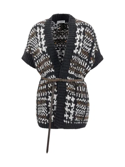 Brunello Cucinelli Cashmere Cardigan In Black