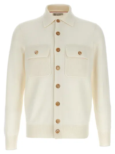 Brunello Cucinelli White Regular Fit Cardigan