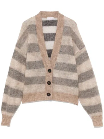 Brunello Cucinelli Cashmere Cardigan In Beige