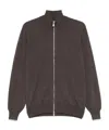 Brunello Cucinelli Full Zip Cashmere Cardigan In Brown