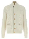 Brunello Cucinelli Cashmere Cardigan With Cable Knit Design In Blue