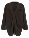 Brunello Cucinelli Longline Cashmere Cardigan Featuring Pockets In Brown