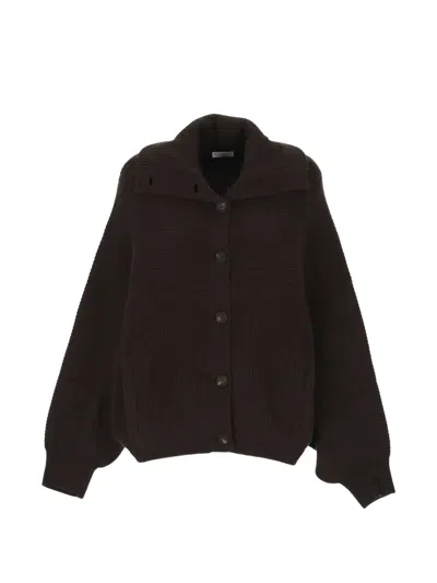 Brunello Cucinelli Cashmere Cardigan In Brown