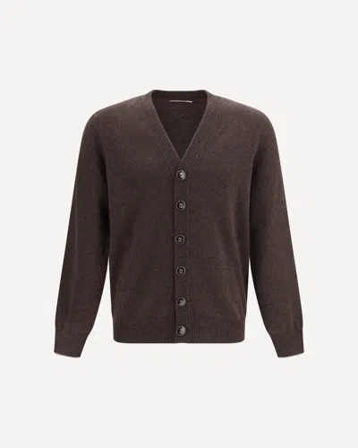 Brunello Cucinelli Cashmere Cardigan In Brown