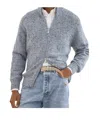 Brunello Cucinelli Cashmere Stand-up Collar Cardigan With Textured Knit In Gray