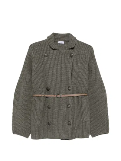 Brunello Cucinelli Cashmere Cardigan In Gray