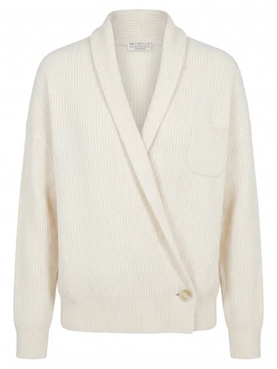 Brunello Cucinelli Cashmere Cardigan In Brown