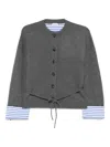 Brunello Cucinelli Button-fastening Tie-waist Cardigan In Silver