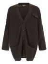 Brunello Cucinelli Longline Cashmere Cardigan Featuring Pockets In Brown