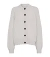 Brunello Cucinelli Cashmere Feather Yarn Cardigan In White