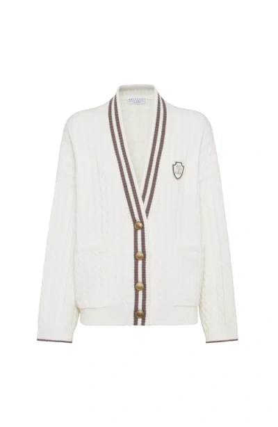 BRUNELLO CUCINELLI BRUNELLO CUCINELLI CASHMERE CARDIGAN WITH LOGO
