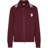 Brunello Cucinelli Women Red Cardigan With Bicolor Collar And Logo Patch On The Front In Cashmere Wo In Red