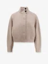 Brunello Cucinelli Cashmere Cardigan With Monili In Brown
